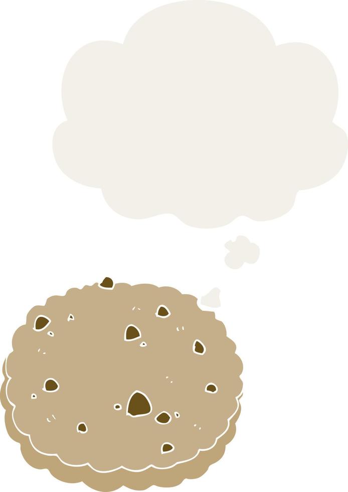dessin animé biscuit et bulle de pensée dans un style rétro vecteur