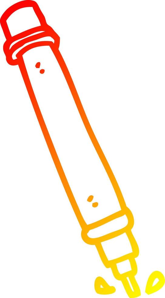 stylo marqueur de dessin animé de dessin de ligne de gradient chaud vecteur