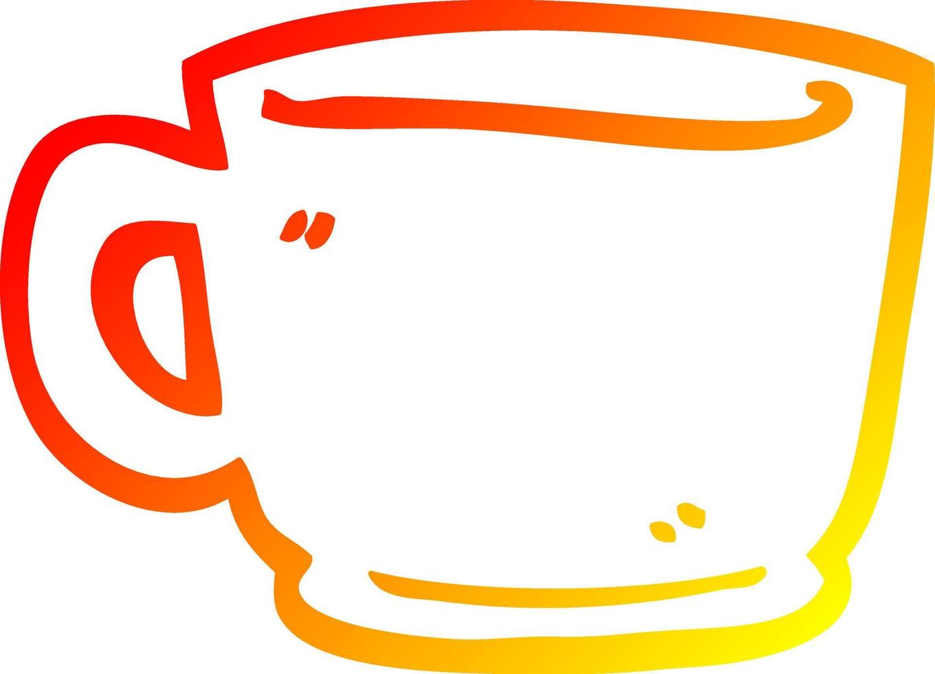 tasse de thé de dessin animé de ligne de gradient chaud vecteur