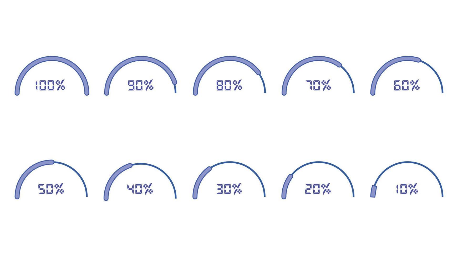 éléments d'infographie en pourcentage définis en forme de demi-cercle vecteur