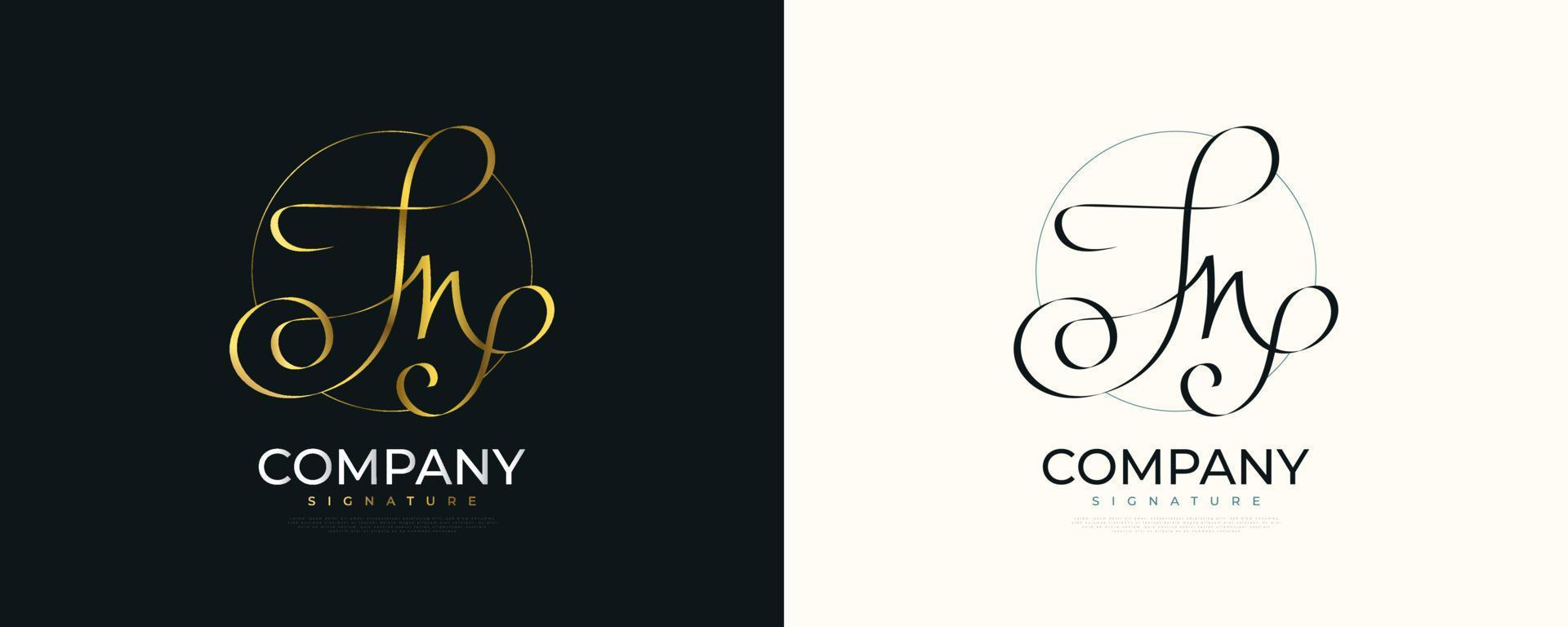 jn conception initiale du logo de signature avec un style d'écriture élégant et minimaliste. création initiale du logo j et n pour le mariage, la mode, les bijoux, la boutique et l'identité de la marque d'entreprise vecteur