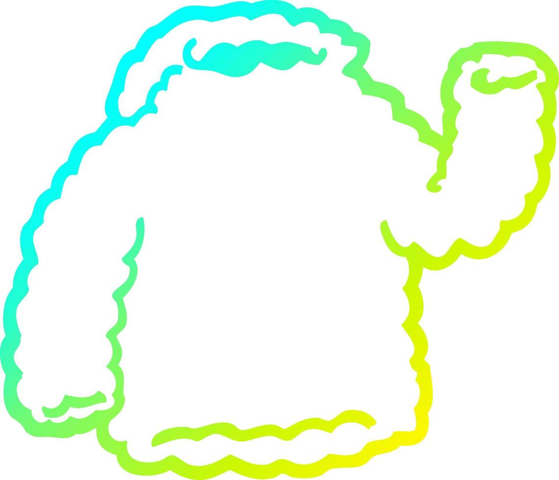 ligne de gradient froid dessin dessin animé polaire sweat à capuche vecteur