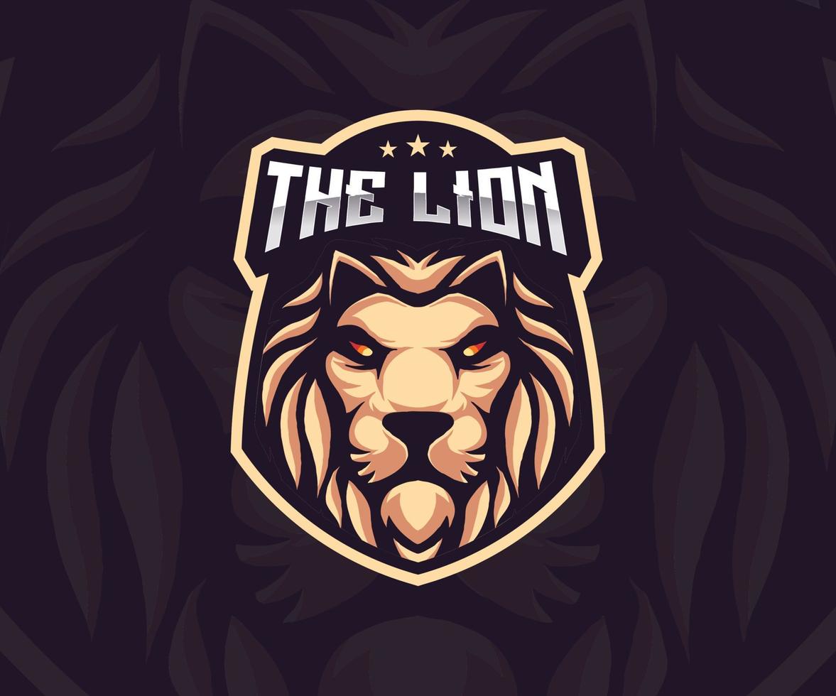 illustration vectorielle de lion logo, conception de l'emblème vecteur