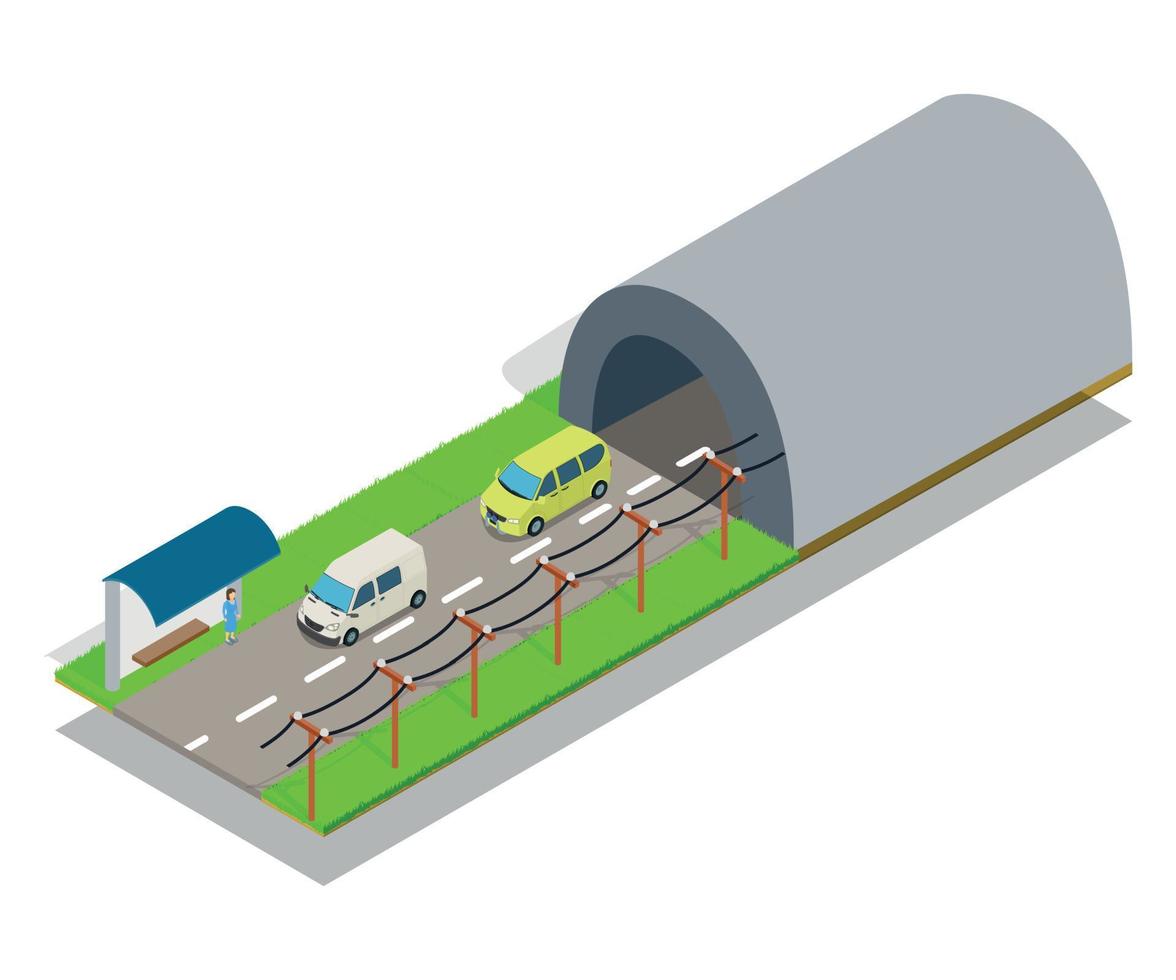 bannière de concept de chemin, style isométrique vecteur