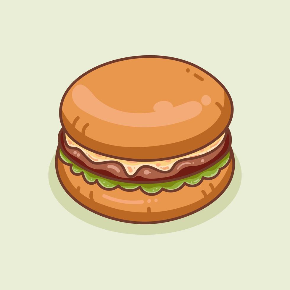illustration de délicieux burger dessiné à la main vecteur