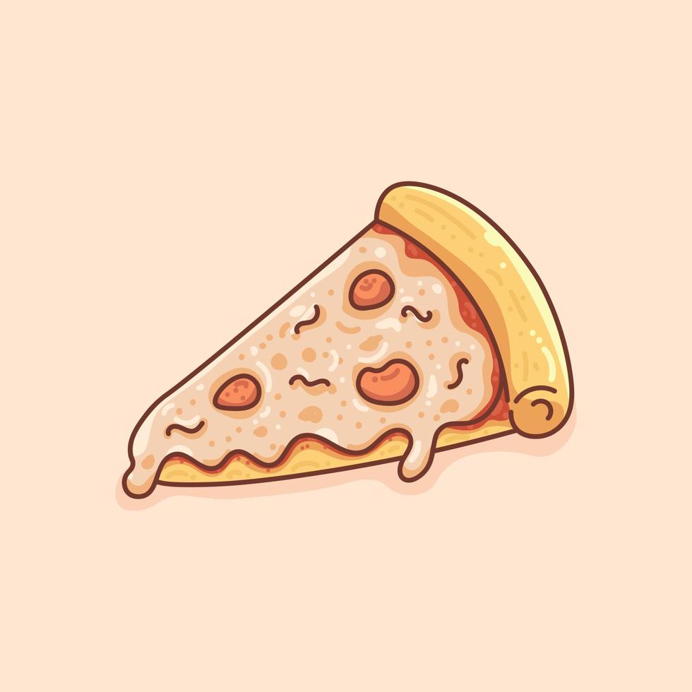 illustration de tranche de pizza dessinée à la main vecteur