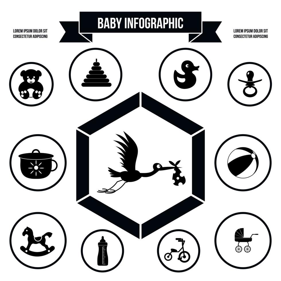 modèle d'infographie bébé, style simple vecteur