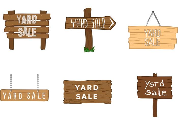 Vecteurs de signes en bois de vente de cour vecteur