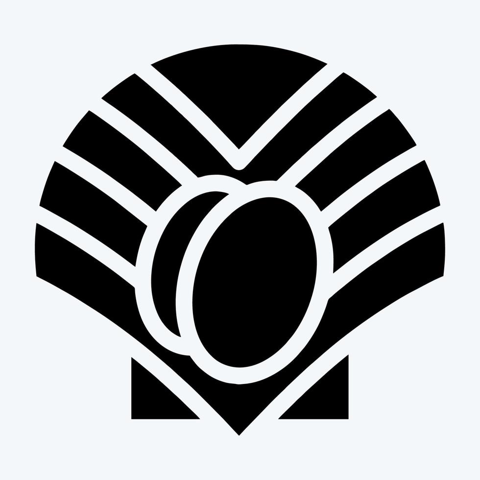 icône pétoncle. adapté au symbole des fruits de mer. style de glyphe. conception simple modifiable. vecteur de modèle de conception. simple illustration