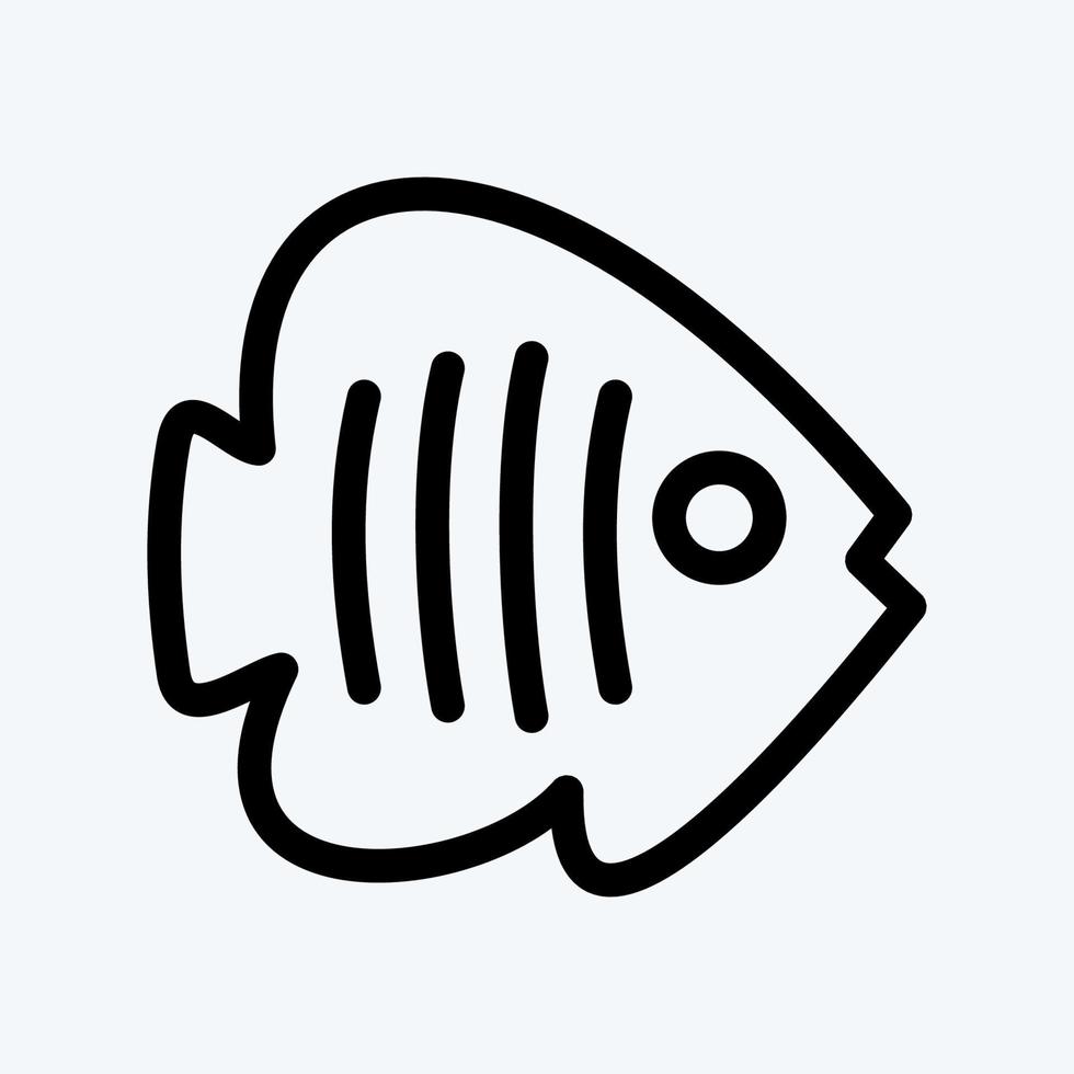 icône poisson tropical. adapté au symbole des fruits de mer. style de ligne. conception simple modifiable. vecteur de modèle de conception. simple illustration