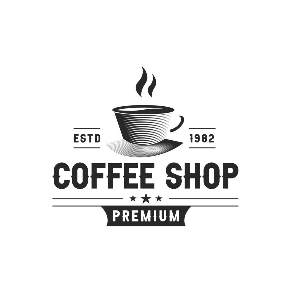 modèle de logo premium de café vecteur