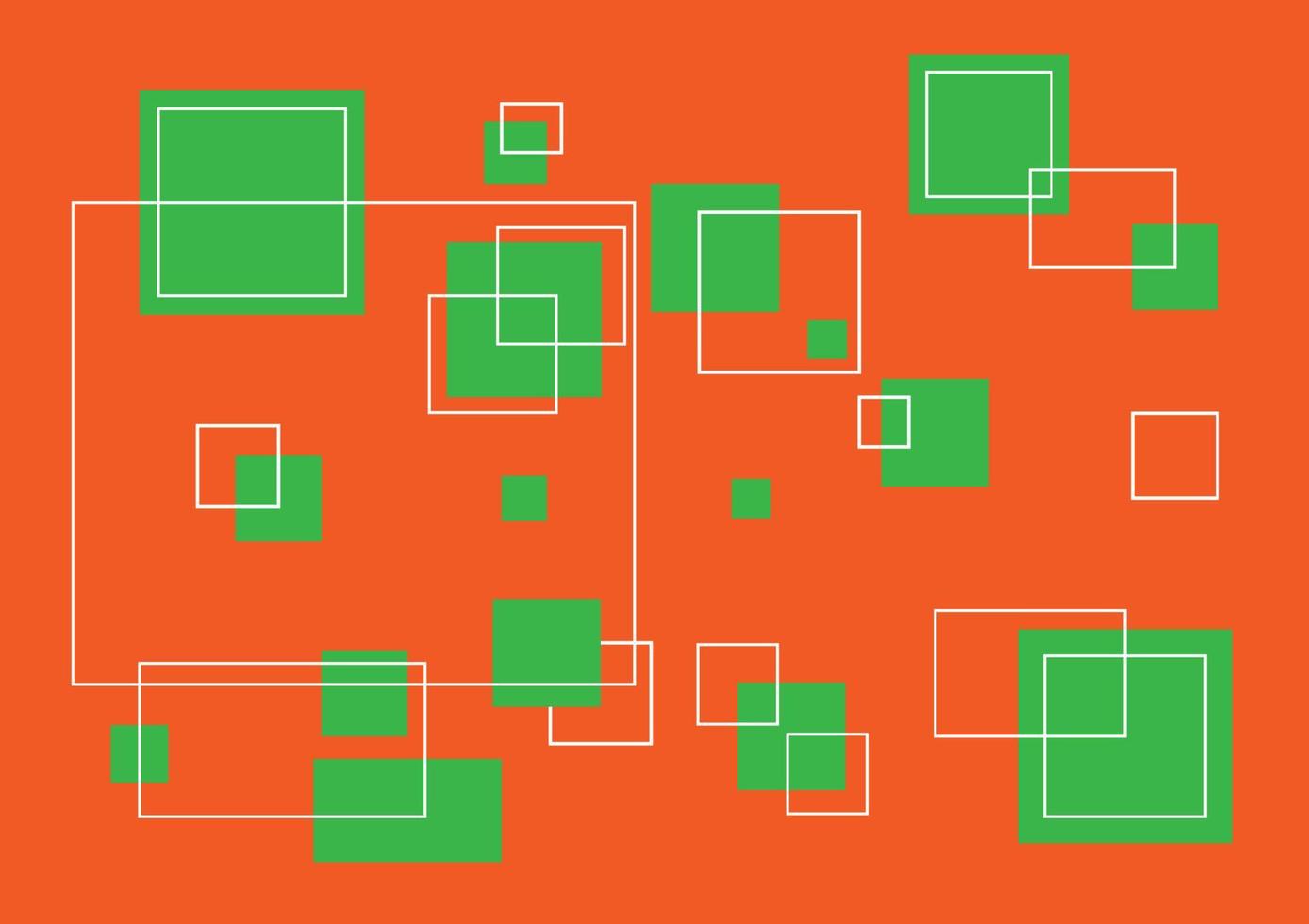 graphique abstrait arrière-plan carré contour orange vert blanc illustration vectorielle vecteur