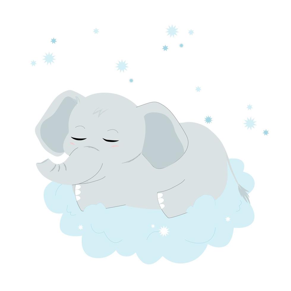 illustration vectorielle de bébé éléphant endormi vecteur