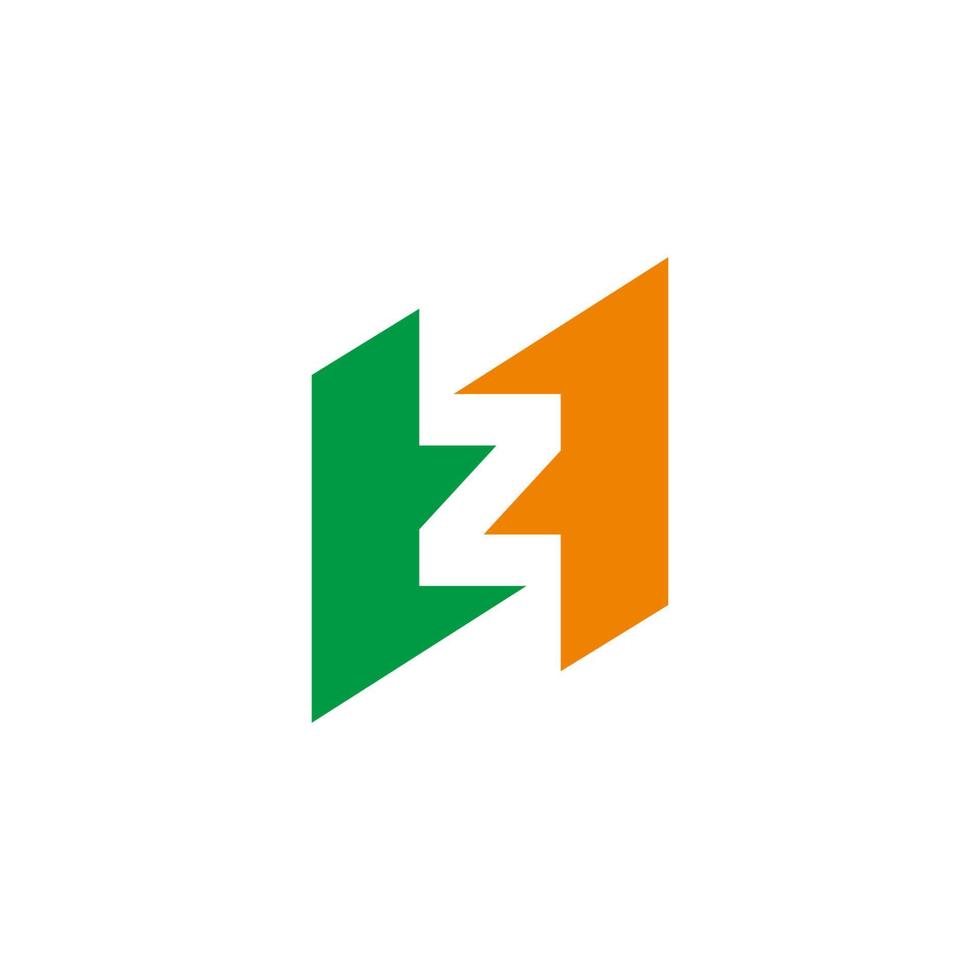 lettre tz symbole flèche géométrique conception logo vecteur