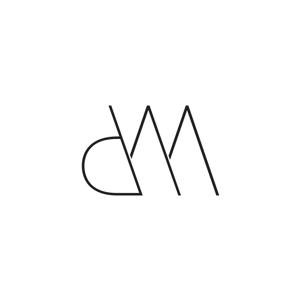 lettre dm ligne géométrique simple symbole logo vecteur