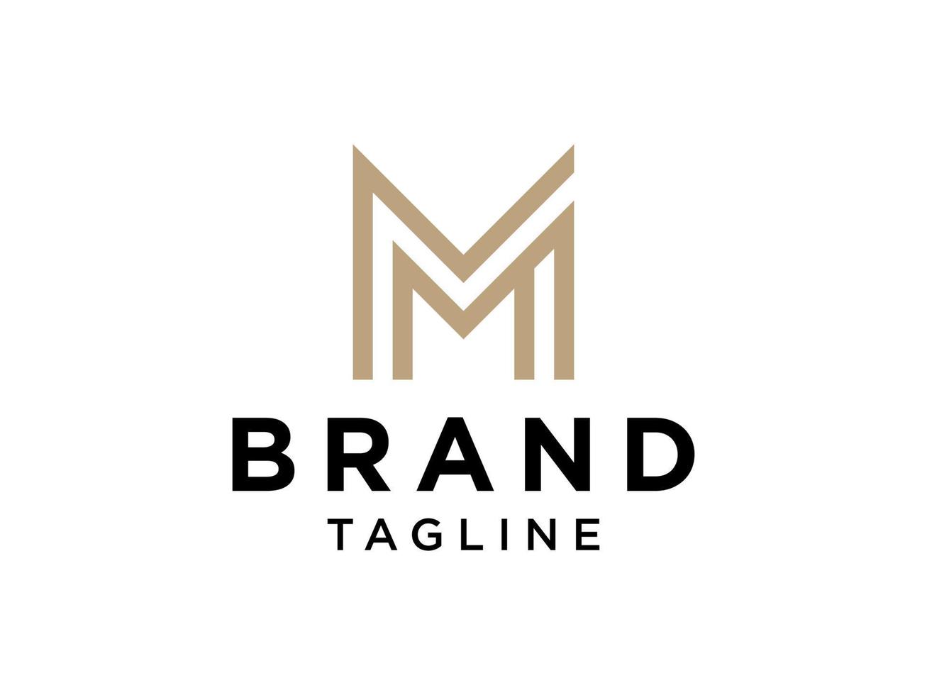lettre initiale m logo couleurs or ruban logo d'entreprise plat monochrome vecteur illustration design logo modèle