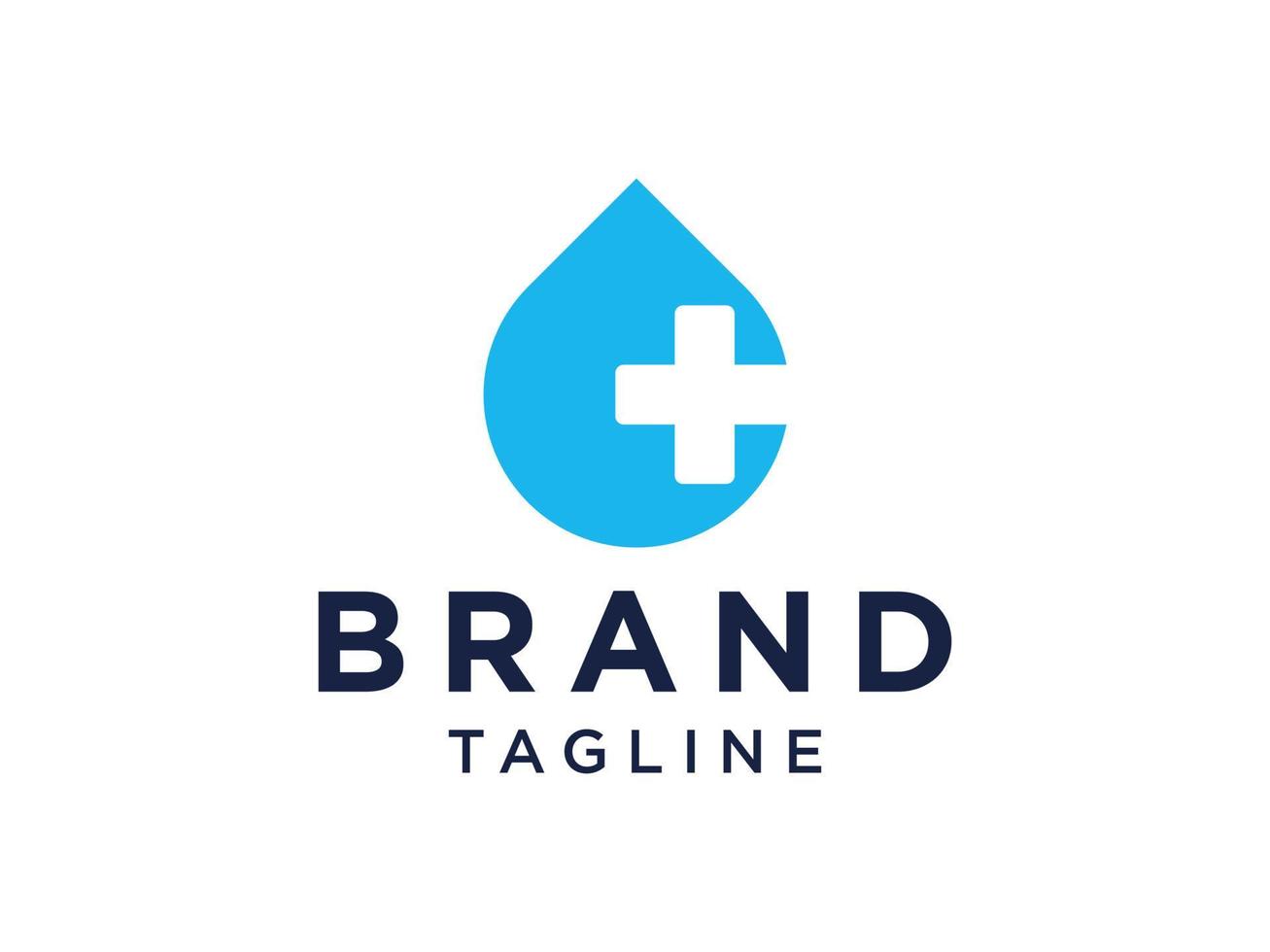 signe de croix blanche avec cercle bleu isolé sur fond blanc. icône de santé logo médical. Élément de modèle de conception de logo vectoriel plat