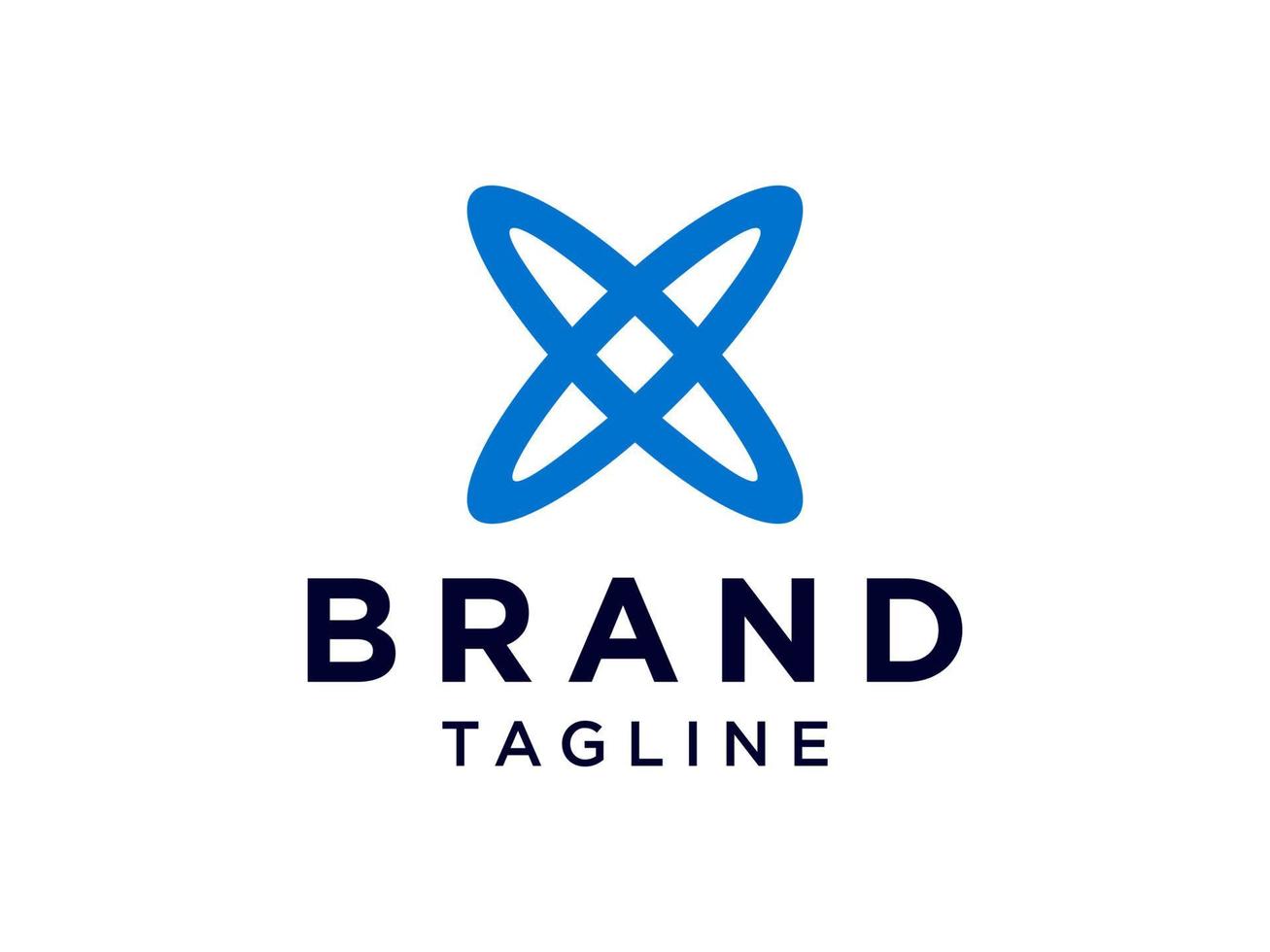 lettre initiale abstraite x logo. style de ligne arrondie géométrique bleu isolé sur fond blanc. utilisable pour les logos d'entreprise et de marque. Élément de modèle de conception de logo vectoriel plat