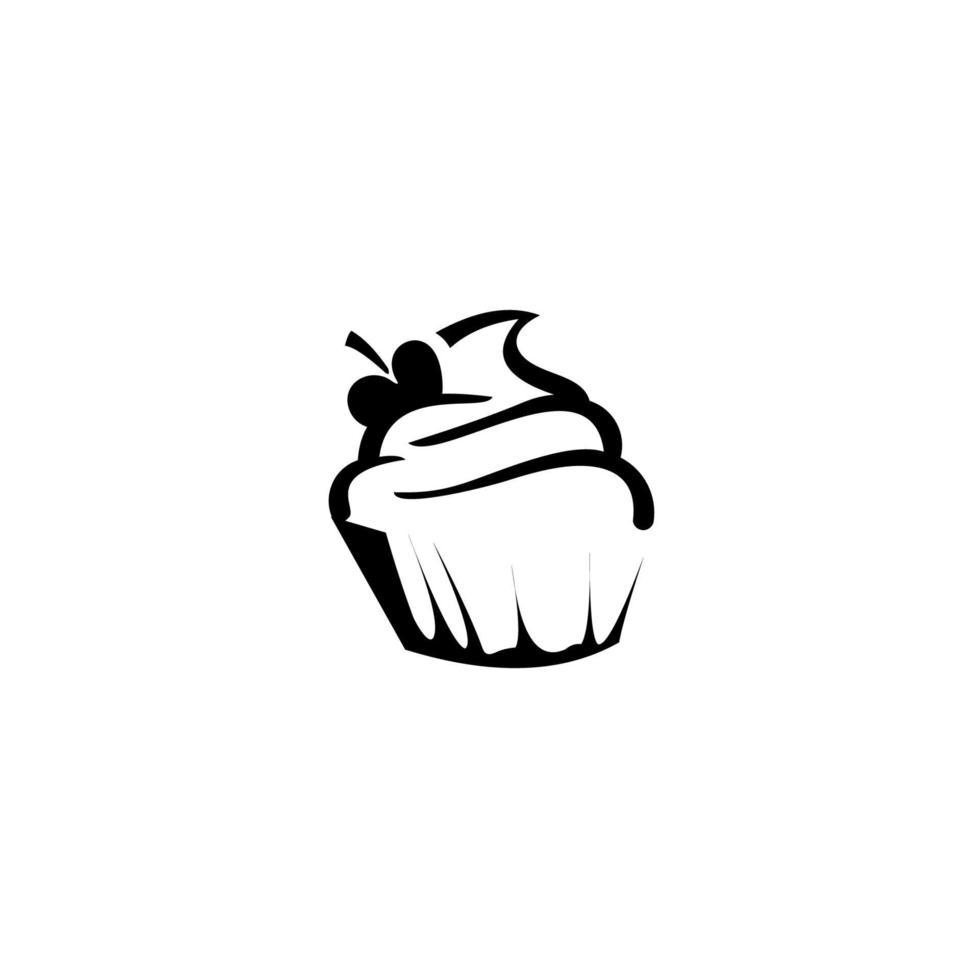 gâteau de tasse d'ikon, étiquette de boulangerie, logo de boulanger, icône de tarte, logo de cuisson. vecteur