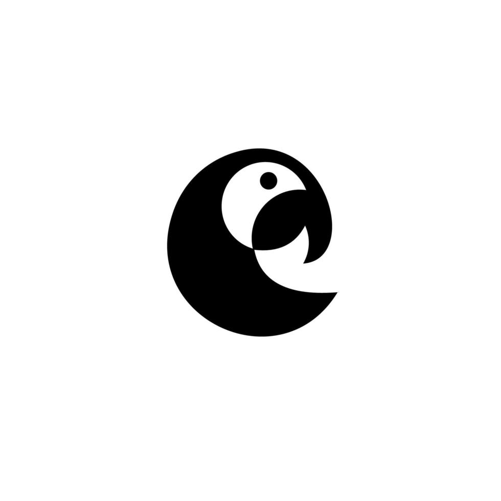 vecteur de conception de logo oiseau perroquet. isolé sur fond blanc.