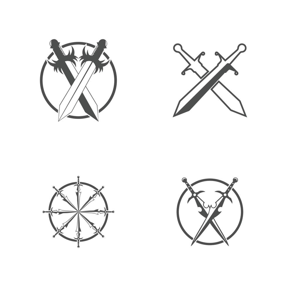 conception d'illustration de modèle de logo vectoriel d'arme d'épée