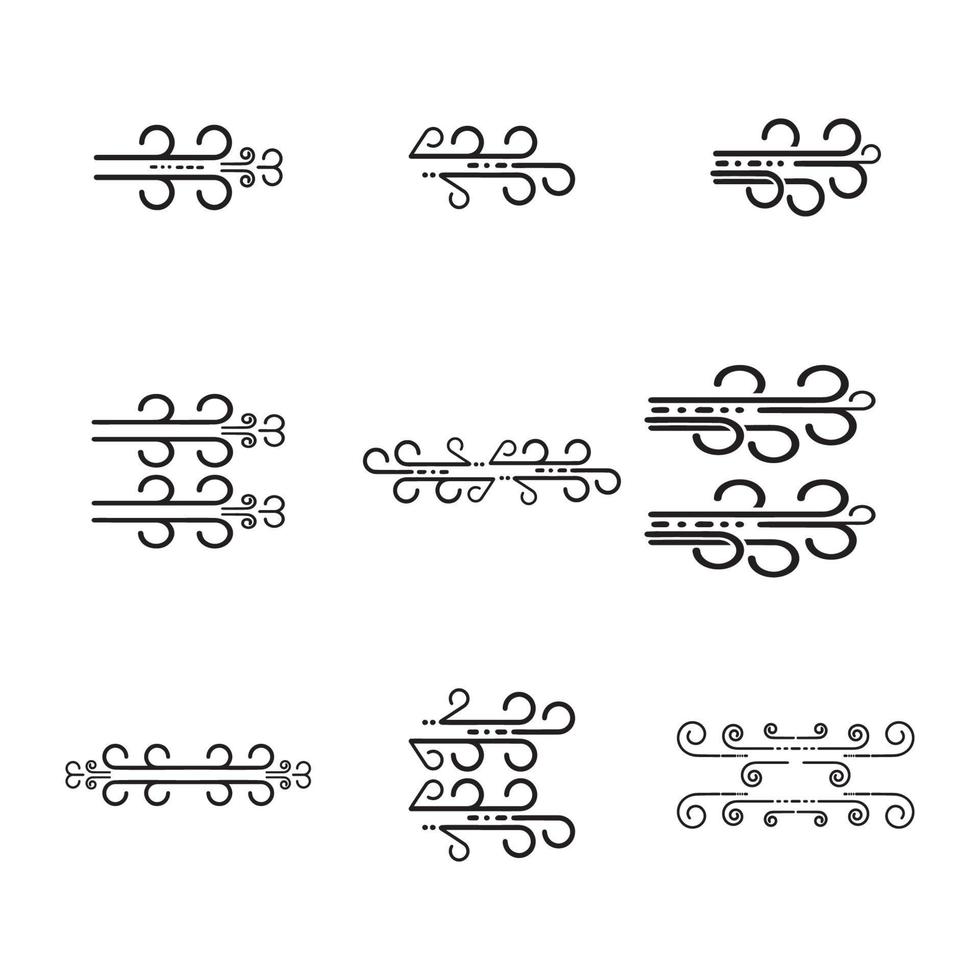 modèle d'illustration de conception d'icône de vecteur de vent