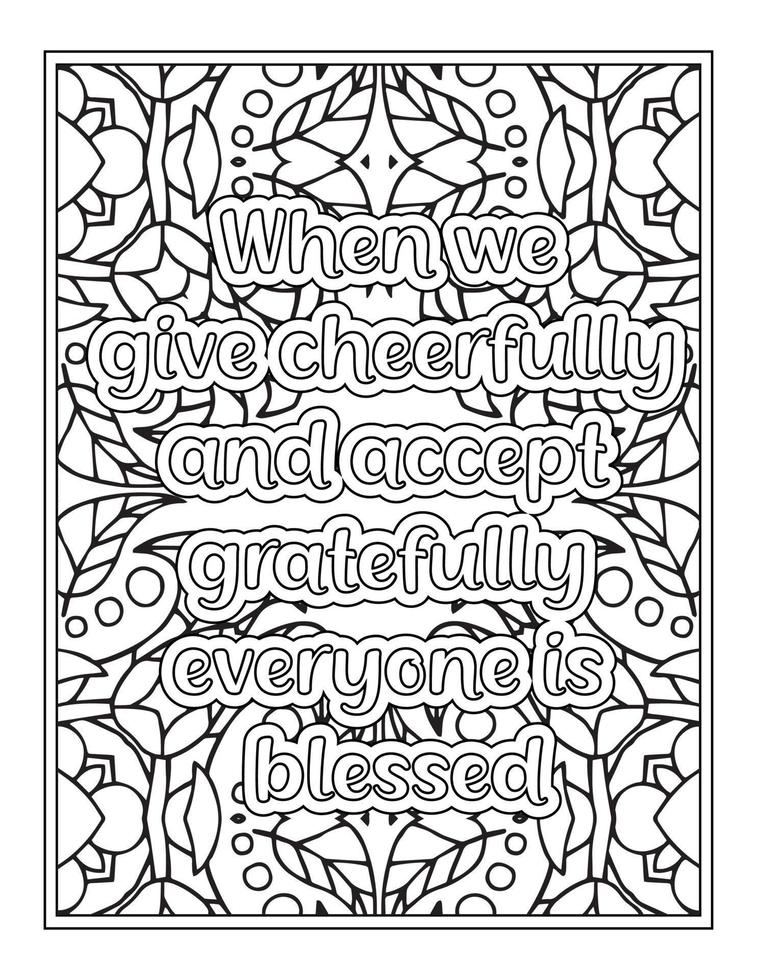 citations de gratitude livre de coloriage pour adulte vecteur