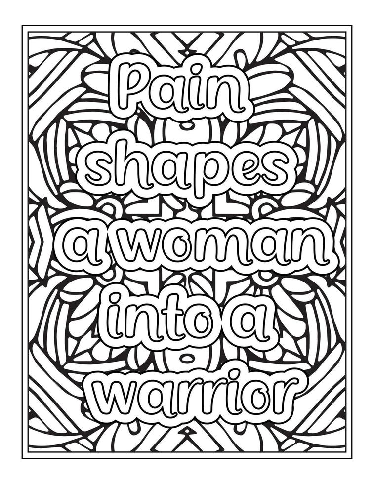 Coloriage de citations de femmes fortes pour livre de coloriage vecteur