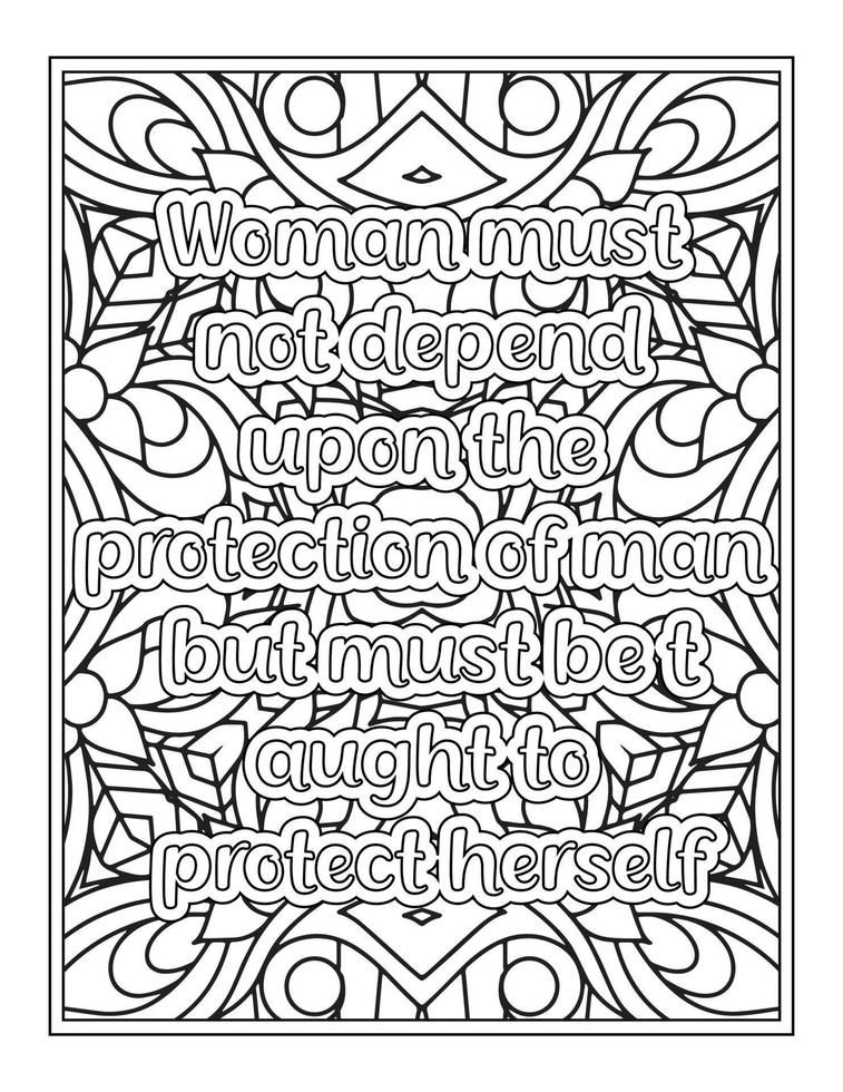 Coloriage de citations de femmes fortes pour livre de coloriage vecteur