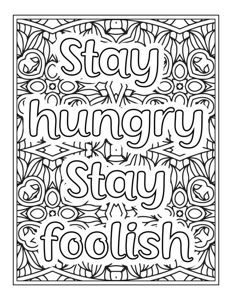 citations de motivation pages de livre de coloriage vecteur