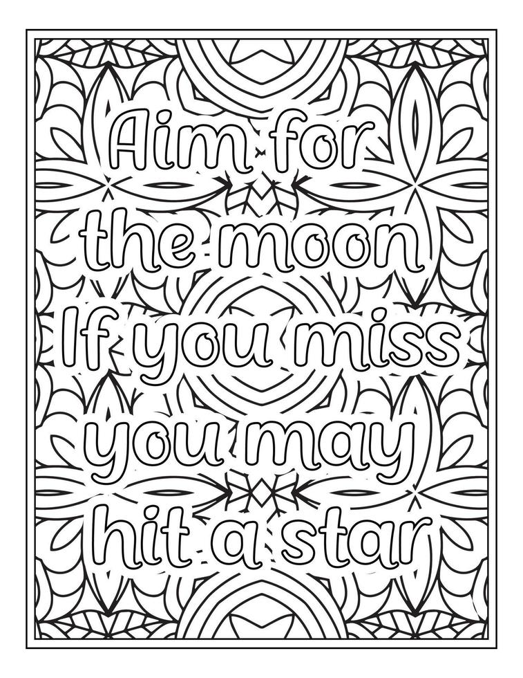 citations de motivation pages de livre de coloriage vecteur