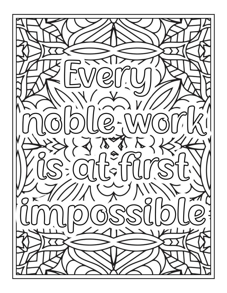 citations de motivation pages de livre de coloriage vecteur