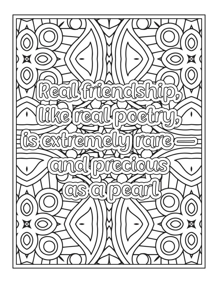 meilleur ami cite un livre de coloriage, une page de coloriage de citations vecteur