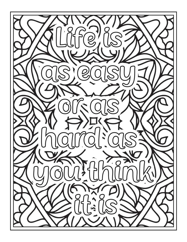 citations de motivation pages de livre de coloriage vecteur