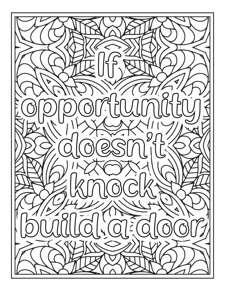 citations de motivation pages de livre de coloriage vecteur