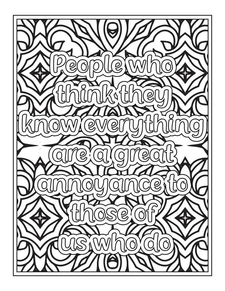 citations drôles page de livre de coloriage pour adulte vecteur