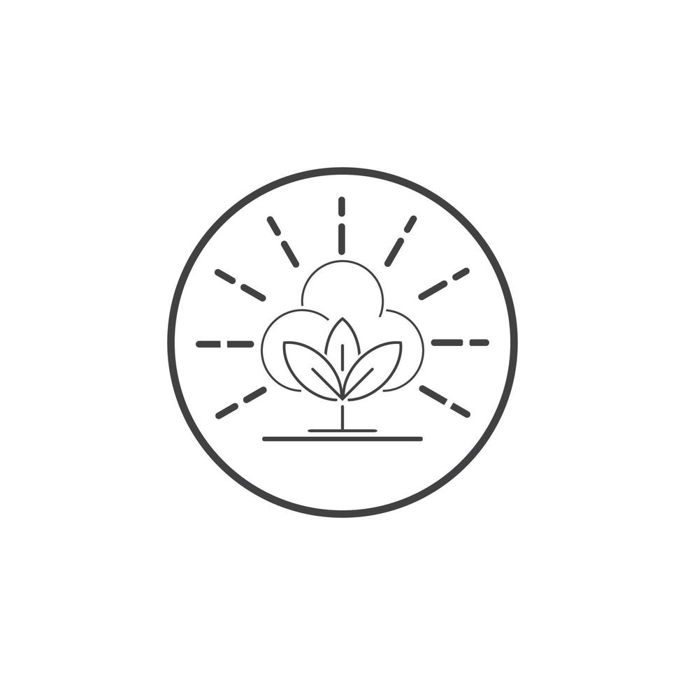 vecteur de fleur de coton de beauté, icône simple symbole de modèle de fleur de coton nature