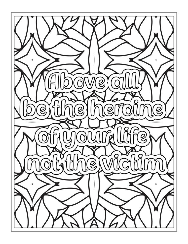 Coloriage de citations de femmes fortes pour livre de coloriage vecteur