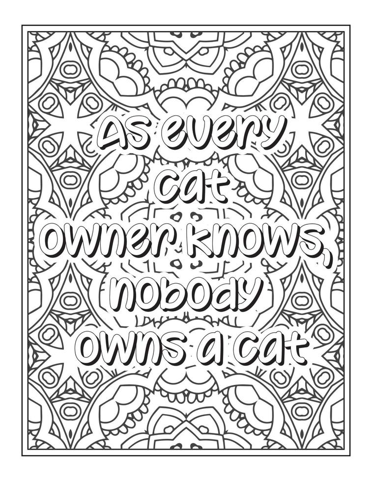 livre de coloriage citations de chat vecteur