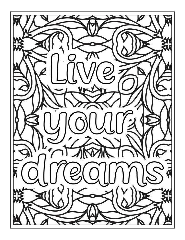 citations de motivation pages de livre de coloriage vecteur