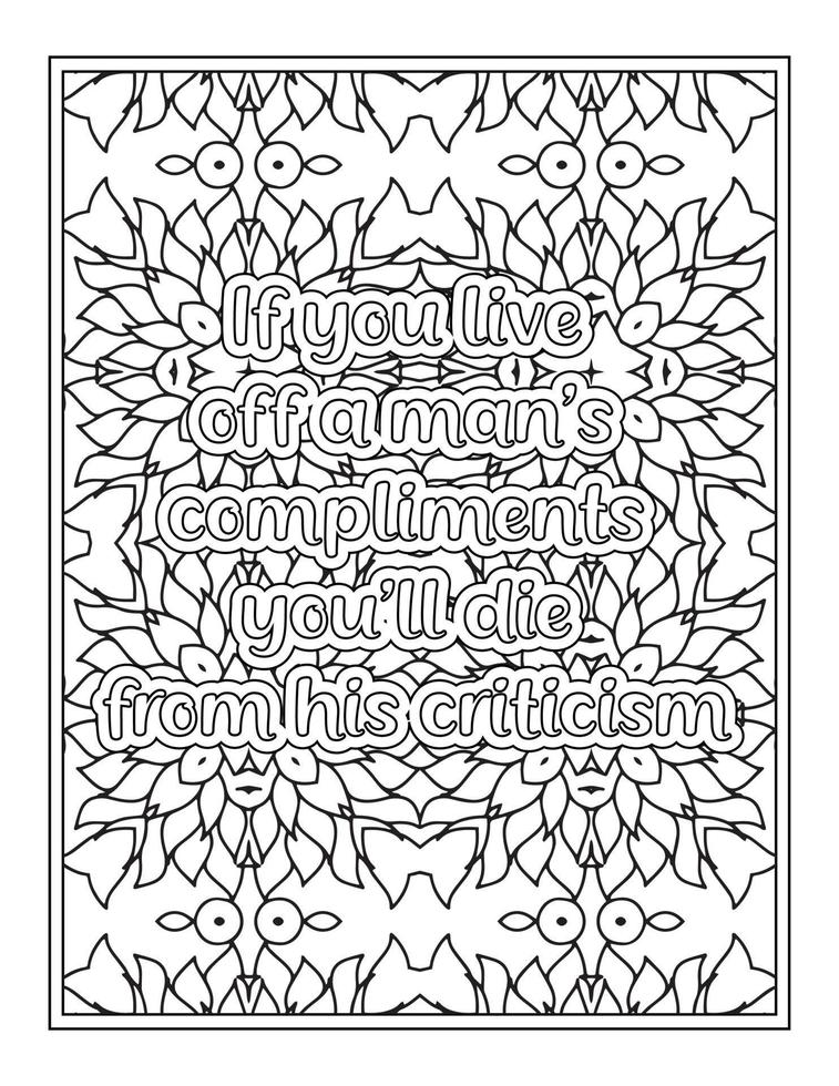 Coloriage de citations de femmes fortes pour livre de coloriage vecteur