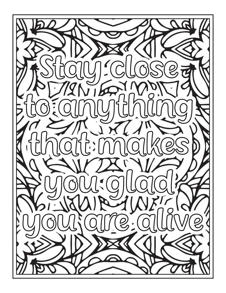 citations de motivation pages de livre de coloriage vecteur