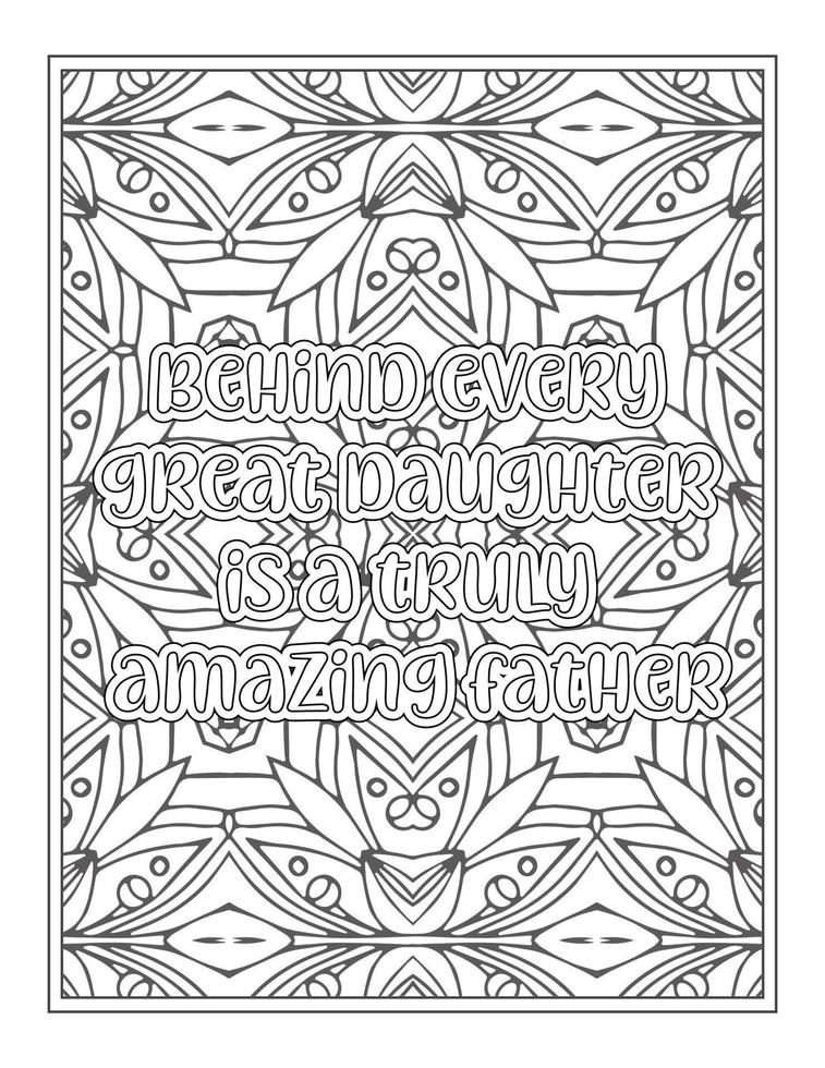 citations de la fête des pères page de livre de coloriage pour adulte vecteur