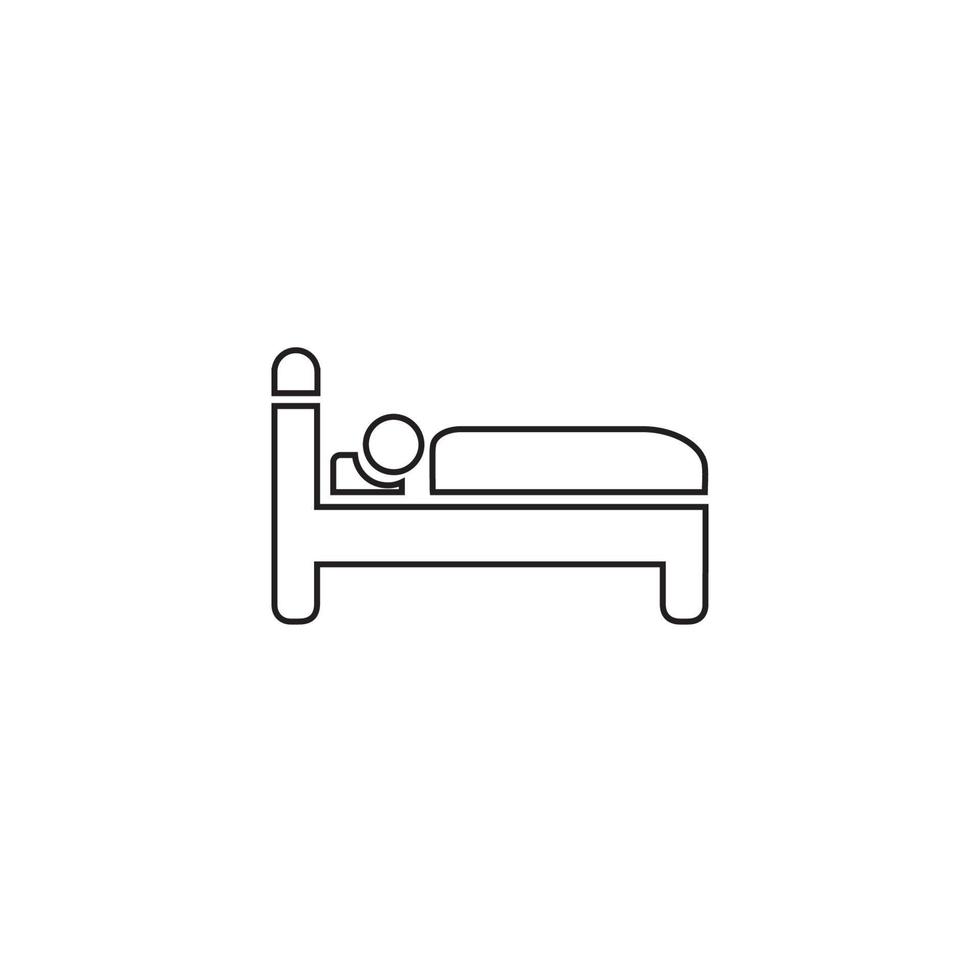 icône de lit, illustration vectorielle de meubles, design plat. vecteur