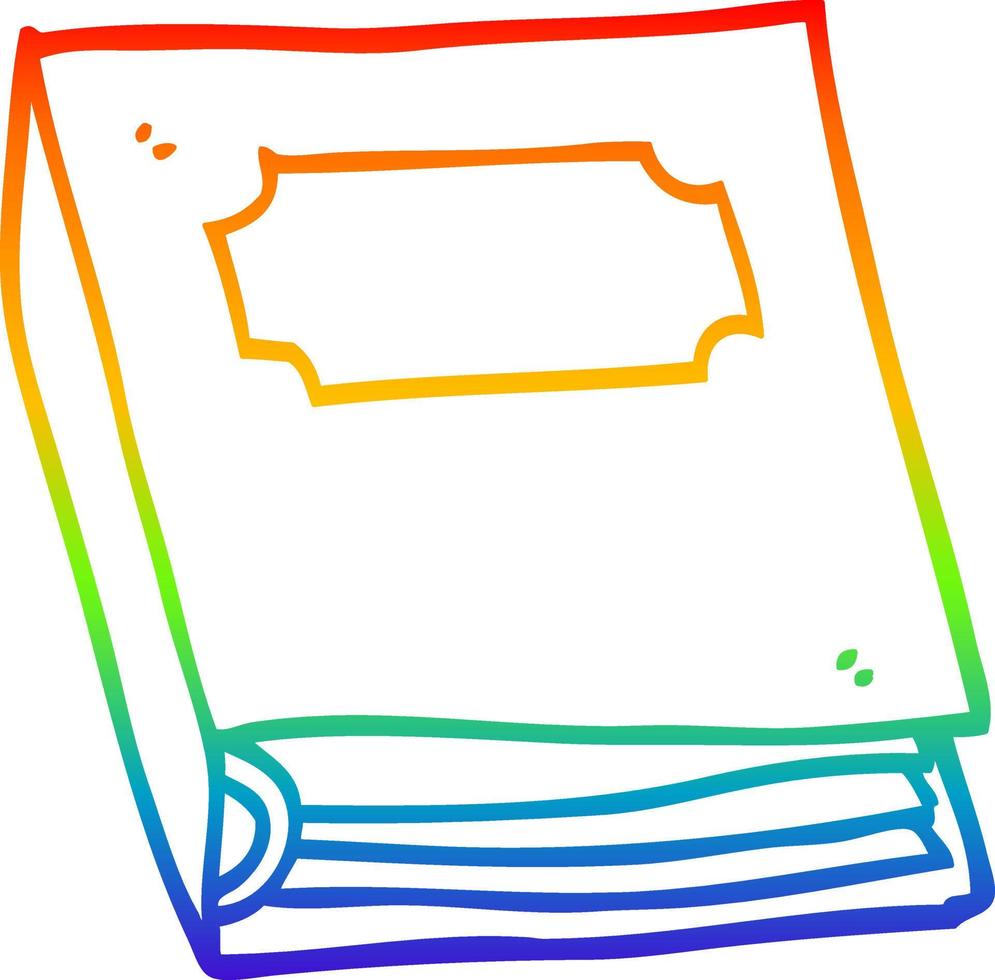 arc en ciel gradient ligne dessin dessin animé livre fermé vecteur