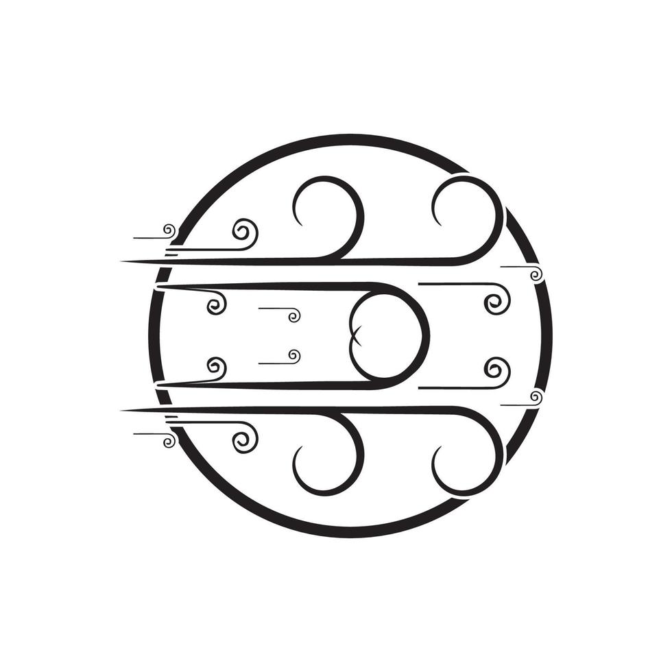 modèle d'illustration de conception d'icône de vecteur de vent