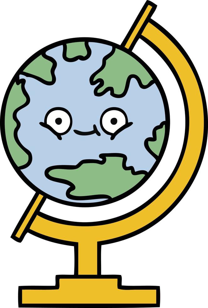 globe de dessin animé mignon du monde vecteur