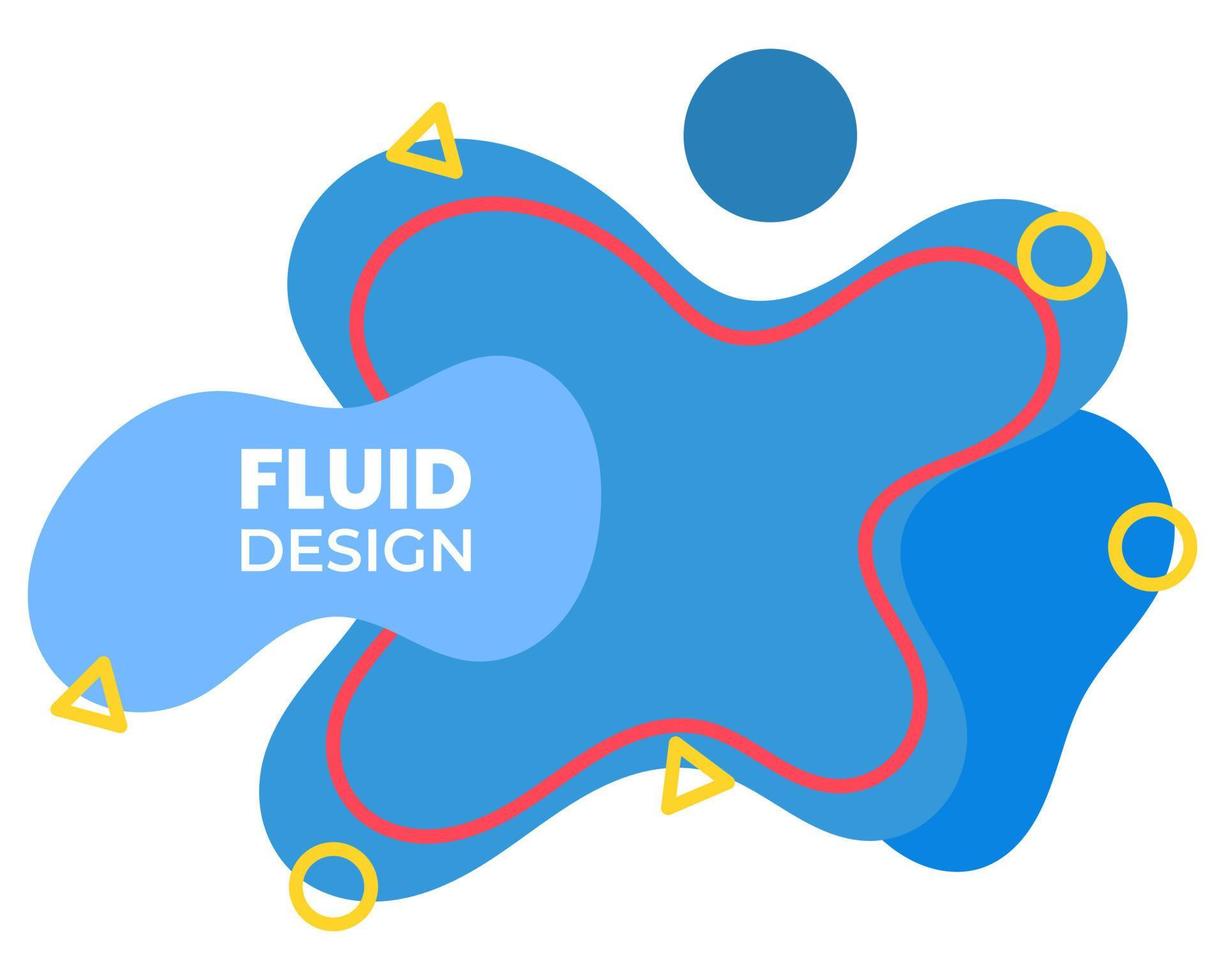 design fluide bleu avec de jolis cercles et des lignes profondes vecteur