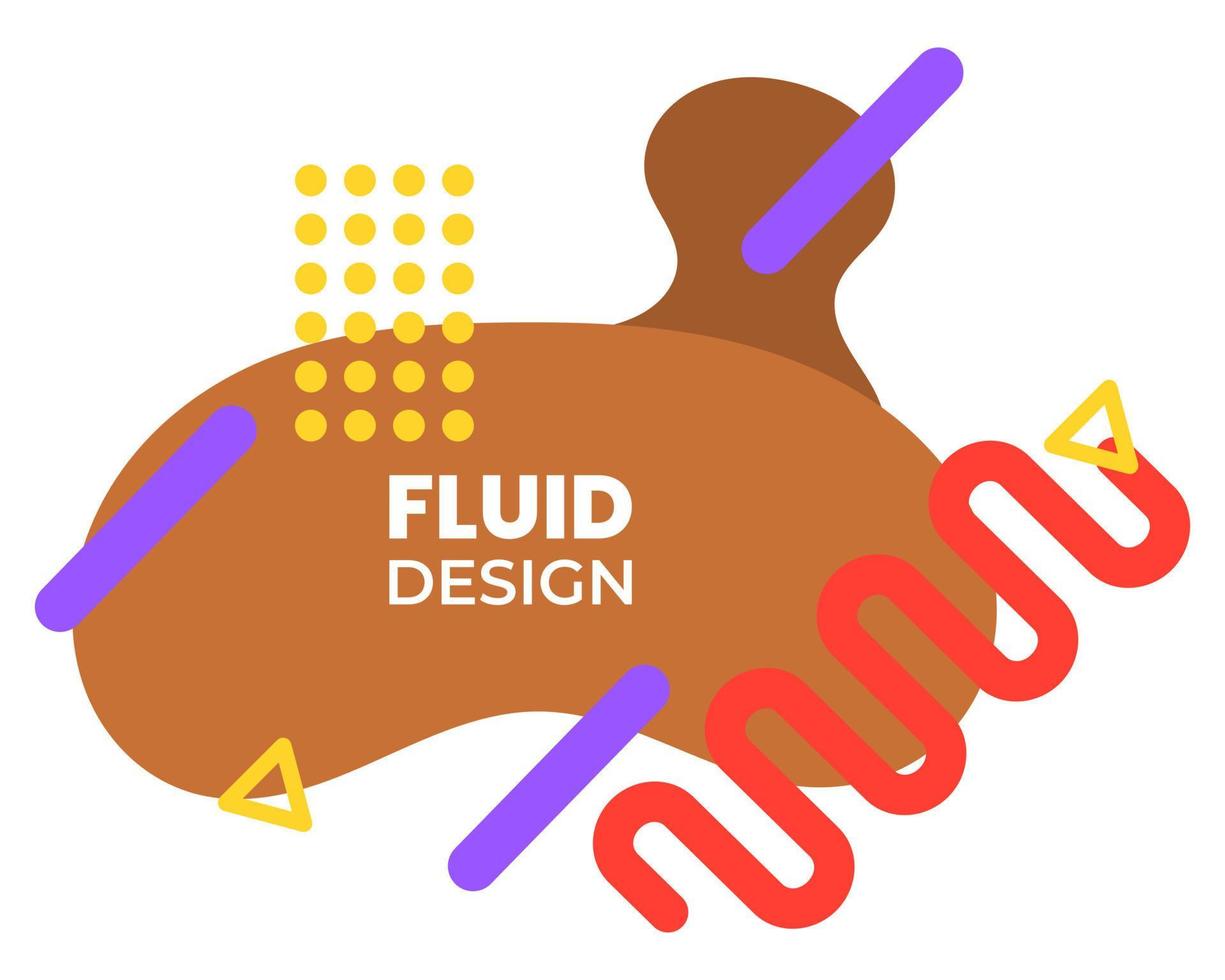design fluide marron avec des lignes courbes uniques. adapté à l'arrière-plan vecteur
