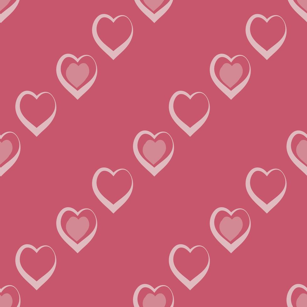 modèle sans couture avec des coeurs rose clair créatifs exquis sur fond rose foncé pour plaid, tissu, textile, vêtements, nappe et autres choses. image vectorielle. vecteur